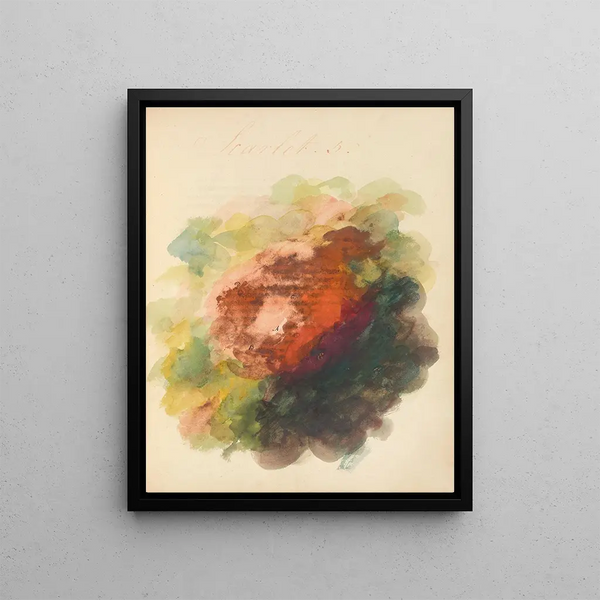Scarlet Painting - Mary Gartside — framed artwork on a wall