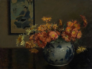 Chrysanthemums, Japanese arrangement - Mary Hiester Reid — artwork view