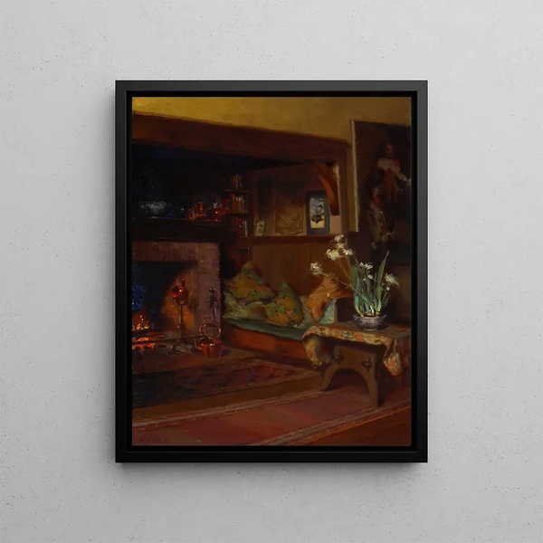The reading corner in my studio - Mary Hiester Reid — framed artwork on a wall