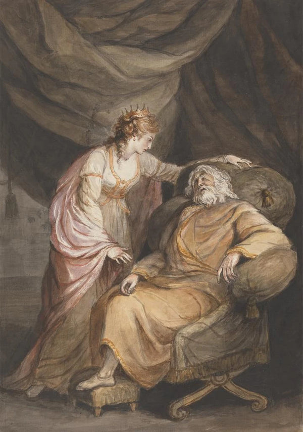 Lear et Cordelia - Mary Hoare — framed artwork on a wall