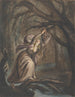 Ophelia’s Death — young woman raising a garland beneath a tree