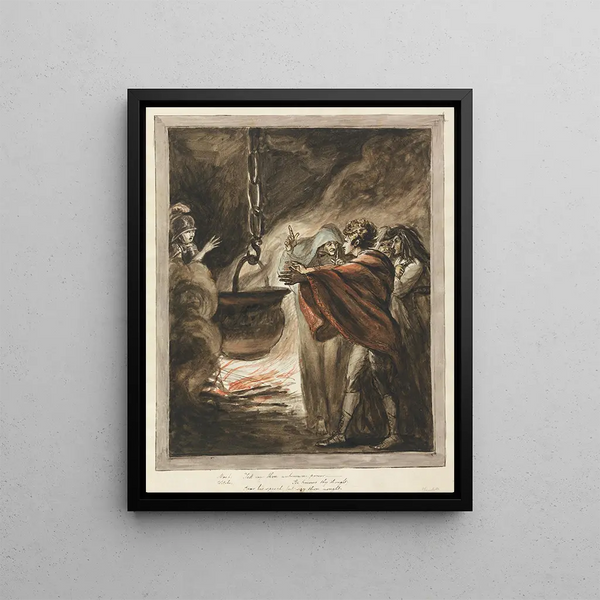 L'Apparition de Macbeth à la tête armée - Mary Hoare — framed artwork on a wall