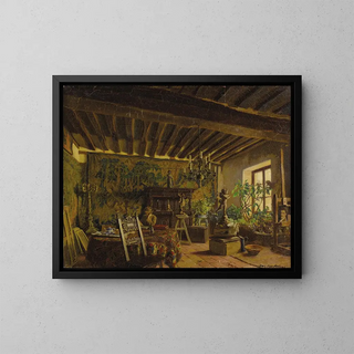 Frédéric MacMonnies in his studio - Mary Macmonnies Low — framed artwork on a wall