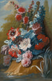Bouquets de fleurs sur une corniche au-dessus de l'eau - Mary Moser — artwork view