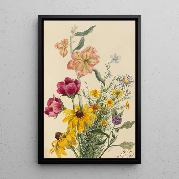 Group of Flowers - Mary Vaux Walcott — framed artwork on a wall