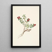 Mountain Cranberry Fruit Painting Vaccinium vitis-idaea minus - Mary Vaux Walcott — framed artwork on a wall