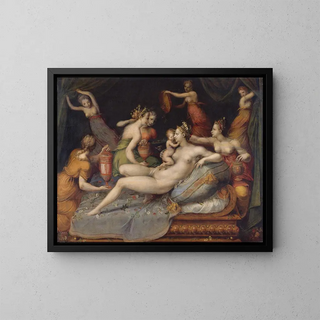 La Naissance de Cupidon - Maître de Flora — framed artwork on a wall