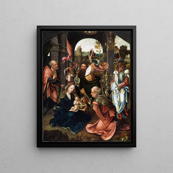 Adoration of the Magi - Master of 1518 — framed artwork on a wall