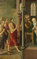 Panel of altarpiece with Dispute with the doctors on the back Appearance of Christ to his mother - Master of Alkmaar — artwork view
