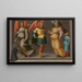 Archangels Gabriel, Michael, and Raphael with Tobiah and a donor - Master of Serumido — framed artwork on a wall