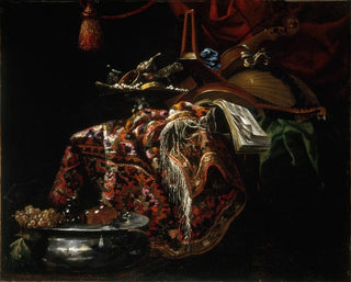 Still life with musical instruments - Master of the Carpets — artwork view