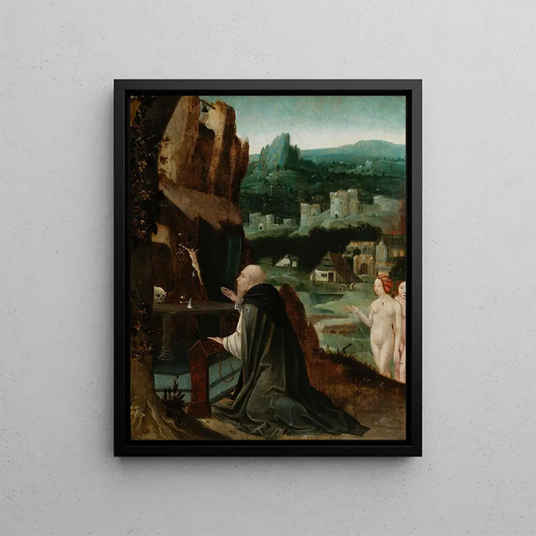 La Tentation de Saint Antoine - Master of Feminine Half-Lengths — framed artwork on a wall