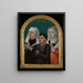 Three Donors - Master of the Legend of Saint Ursula — framed artwork on a wall