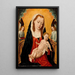 Virgin and Child with Two Angels - Master of the Legend of Saint Ursula — framed artwork on a wall