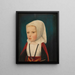 Portrait of a young princess - Master of the Legend of Madeleine — framed artwork on a wall