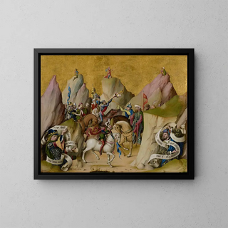 La rencontre des trois rois avec David et Isaïe - Maître du Retable de Saint-Barthélemy — framed artwork on a wall