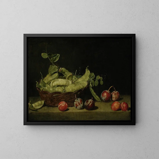 Still life with peas - Mateusz Tokarski — framed artwork on a wall