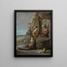 Children with Birdcage and Cat - Mathieu Le Nain — framed artwork on a wall