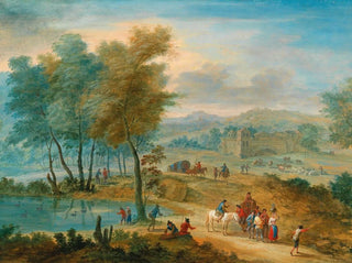 a vast landscape with travelers - Mathys Schoevaerdts — artwork view