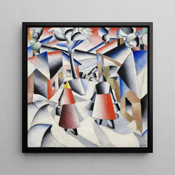 Morning in the village after the snowstorm - Kazimir Malevich — wall display of the artwork