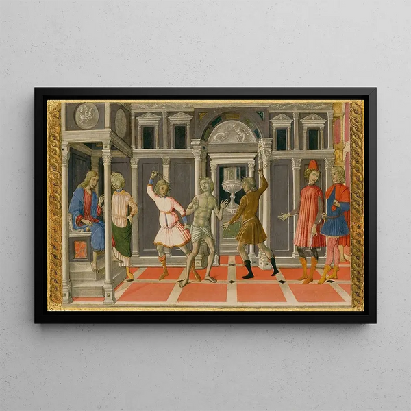 The Dream of Saint Jerome - Matteo di Giovanni — framed artwork on a wall