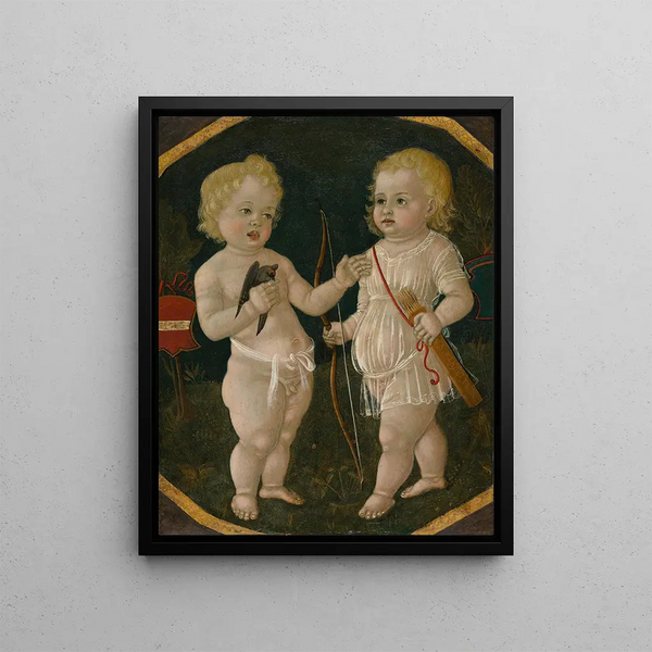 Deux putti - Matteo di Giovanni — framed artwork on a wall