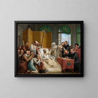 The Death of Peter Paul Rubens - Mattheus Ignatius van Bree — framed artwork on a wall