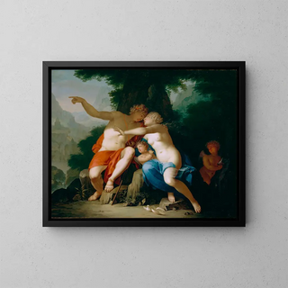 Venus and Adonis - Mattheus Terwesten — framed artwork on a wall