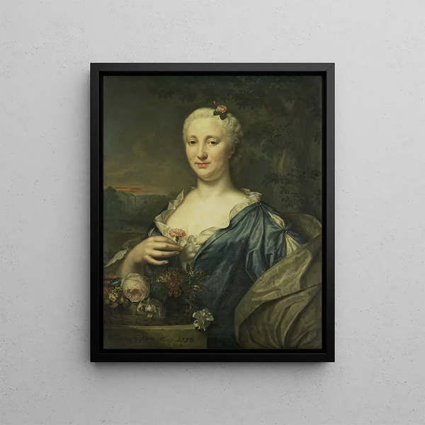 Portrait painting of Agnès Margaretha Albinus, wife of Coenraad van Heemskerck - Mattheus Verheyden — framed artwork on a wall