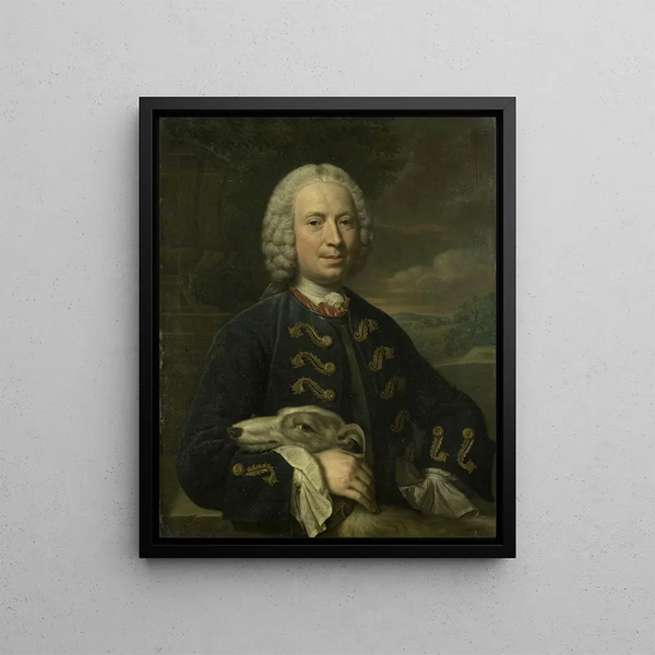 Portrait painting of Coenraad van Heemskerck, Count of the Holy Roman Empire, Lord of Achttienhoven and Den Bosch - Mattheus Verheyden — framed artwork on a wall
