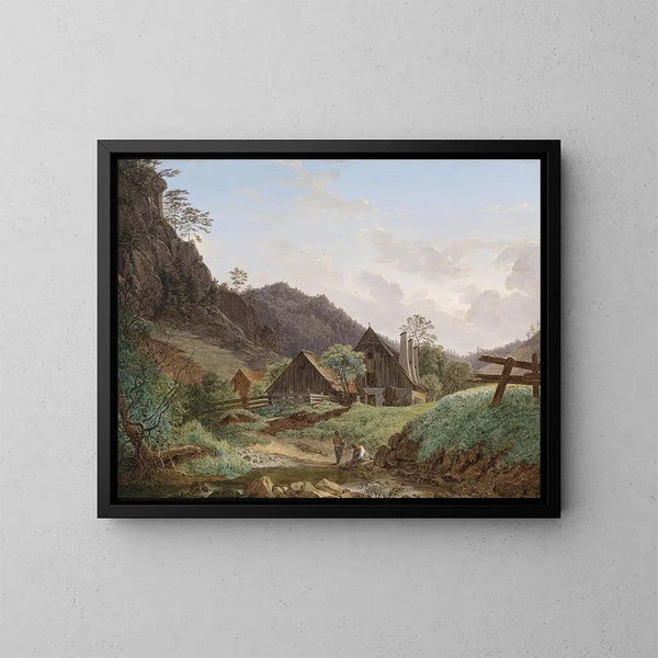 Hammer forge at Gutenstein - Matthias Rudolf Toma — framed artwork on a wall