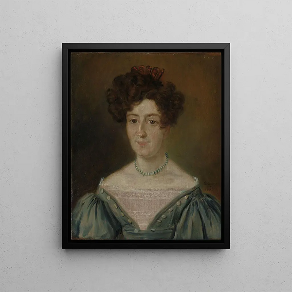 Portrait Painting of Bénédicte Dorthea Thaulow - Matthias Stoltenberg — framed artwork on a wall