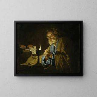 Saint Pierre en prière - Matthias Stom — framed artwork on a wall