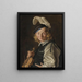 Young man with a violin - Matthias Stom — framed artwork on a wall