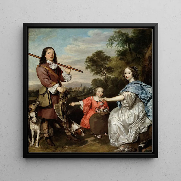 Matthijs Pompe van Slingelandt and his family - Jan Mijtens — framed artwork on a wall