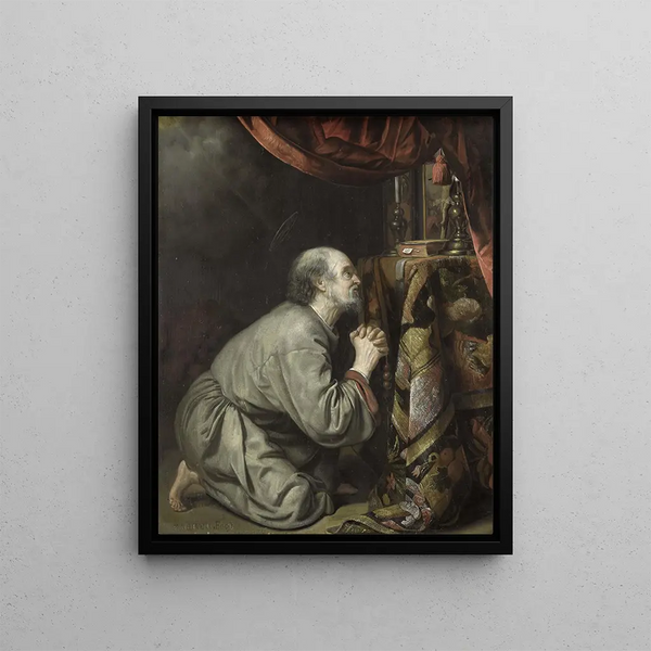 Saint Jerome - Matthijs Naiveu — framed artwork on a wall