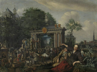 Outdoor theatrical performance painting - Matthijs Naiveu — artwork view