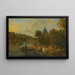 Rome, a caprice view of the Tiber with Castel Sant'Angelo, peasants with their livestock on the riverbanks - Matthijs Schoevaerdts — framed artwork on a wall