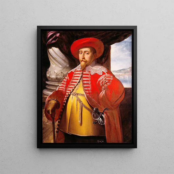 Gustave Adolphe of Sweden 1594-1632 - Matthäus Merian the Elder — framed artwork on a wall