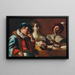 Concertino with a harpsichord player - Mattia Preti — framed artwork on a wall