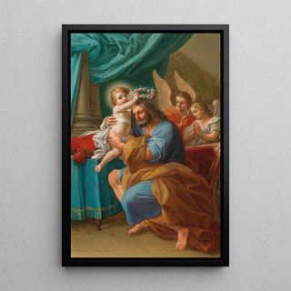 Mattia de Mare - The Christ Child crowning Saint Joseph with Angels behind.webp