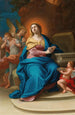 The Virgin and Child with Angels and Three Nails of the Cross - Mattia de Mare — artwork view