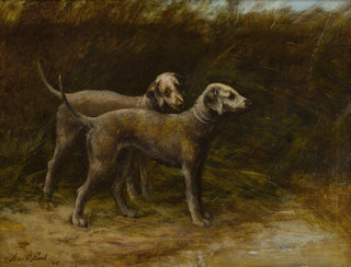 Two Bedlington Terriers - Maud Earl — artwork view
