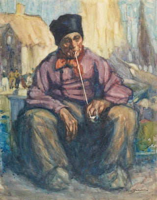 Maud Sherwood - The old Dutchman with clay pipe.webp