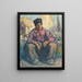 The Old Dutchman with a Pipe in Clay - Maud Sherwood — framed artwork on a wall