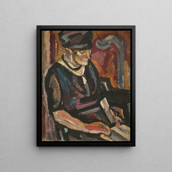 Woman reading - Maurice Albert Loutreuil — framed artwork on a wall
