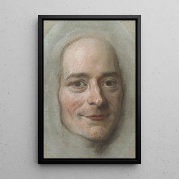 Portrait of Voltaire - Maurice Quentin de La Tour — framed artwork on a wall