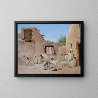 a street in the oasis of Chetma - Maurice Bompard — framed artwork on a wall