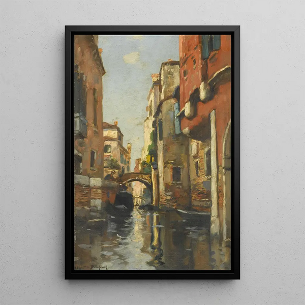 At the Venice Canal - Maurice Bompard — framed artwork on a wall