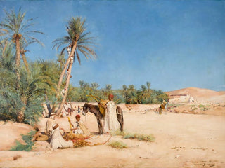 Harvest of dates in Chetma - Maurice Bompard — artwork view